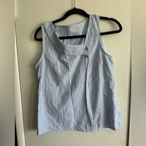 SHEIN Blue and White Striped Top